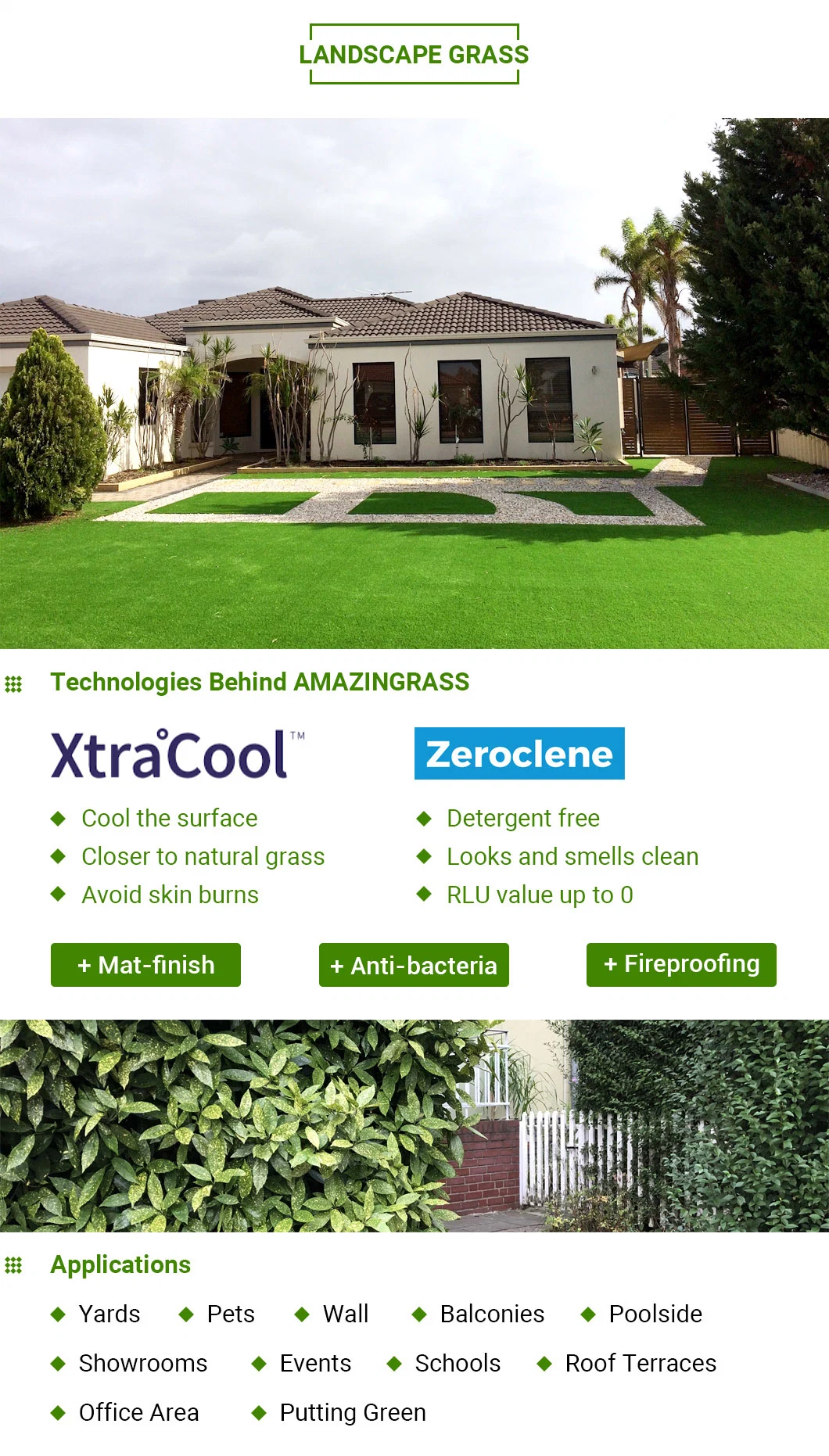 LVBAO Anti-UV Natural Durability Turf/Carpet/Grass/Lawn Commercial Home&Garden Fake Yarn Natural-Looking Fire Classification E Grade Artificial